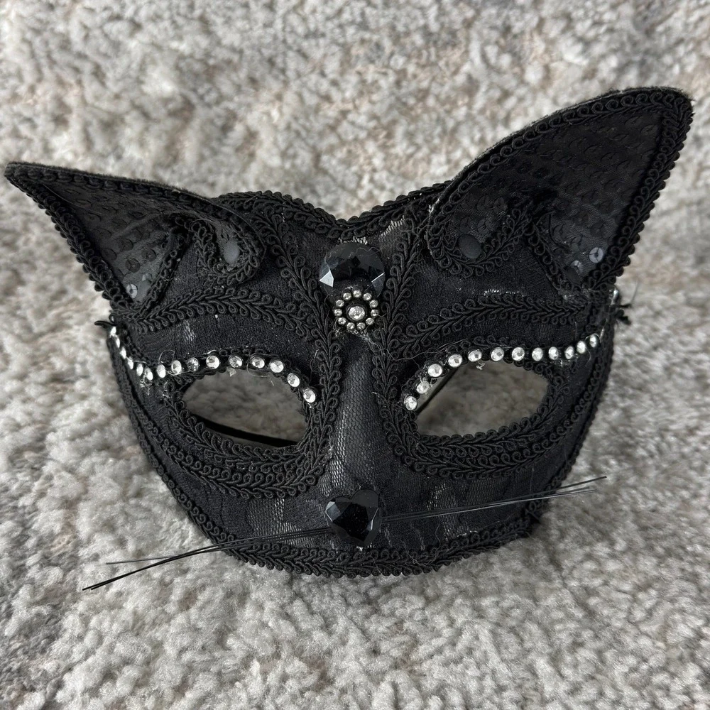 Horned Skull Feathered Gothic Halloween Masquerade Mask Multi Colored Lot of 6
